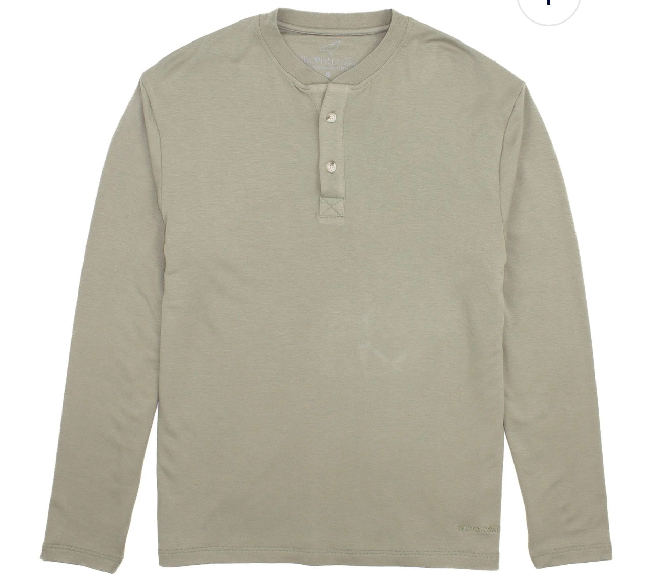 Properly tied Shoreline Henley LS Cedar