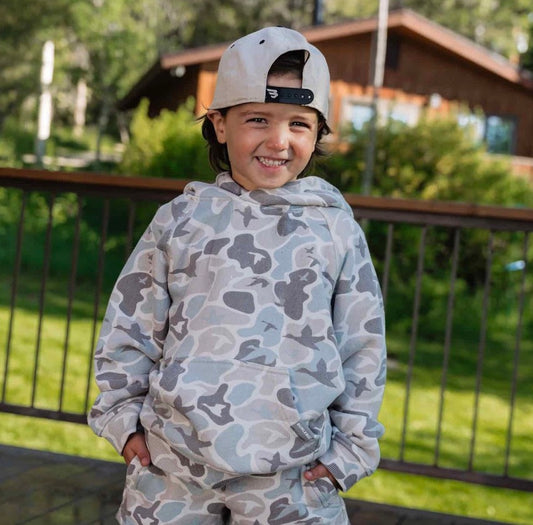 Burlebo youth vintage washed hoodie - mallard mayhem camo