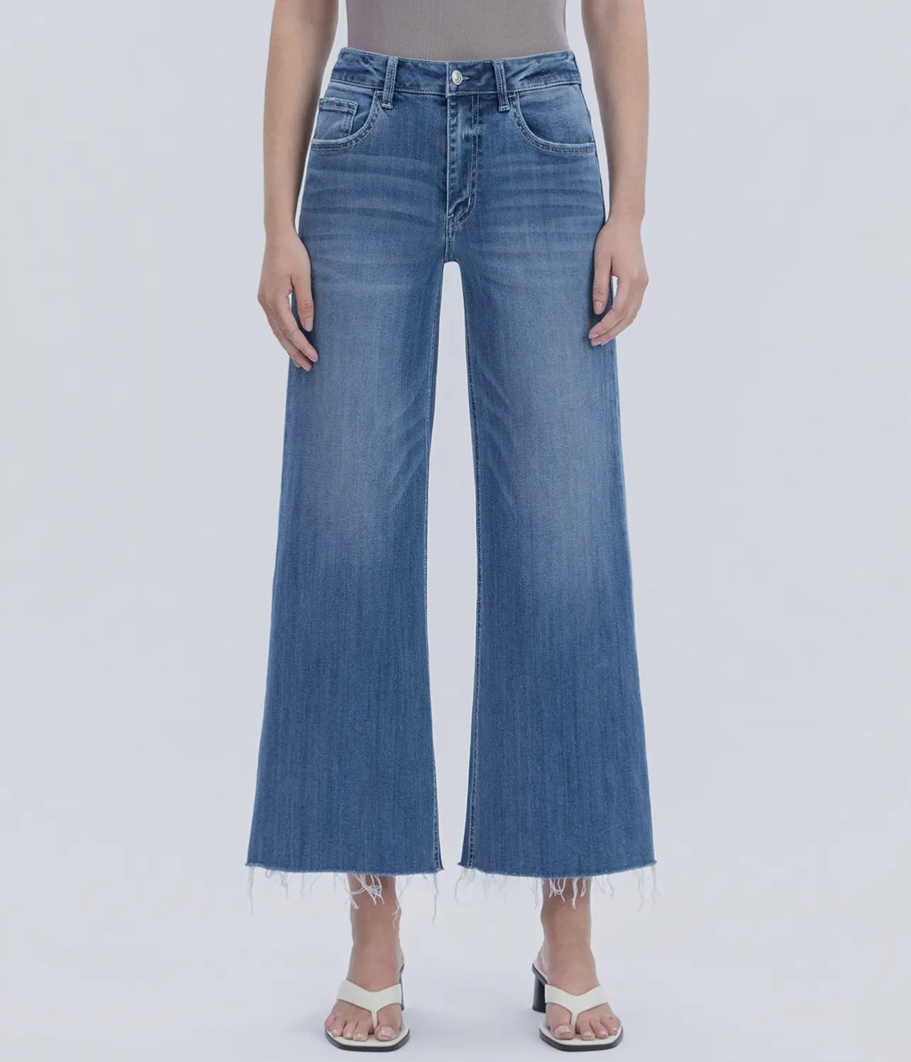 Super high rise raw hem wide jeans LV1700 LOVERVET