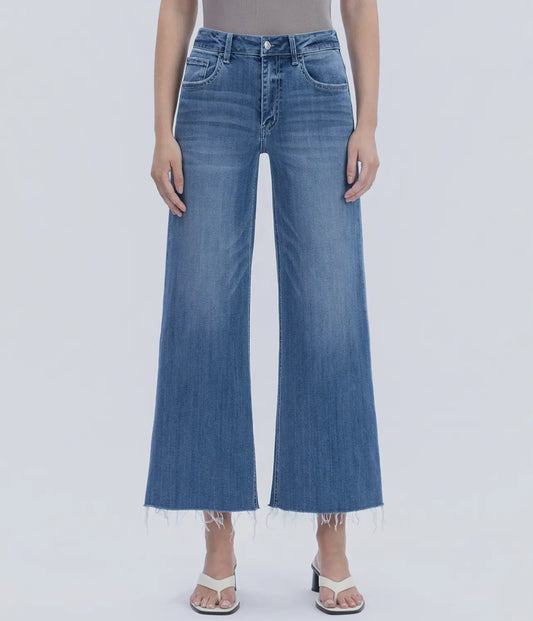 Super high rise raw hem wide jeans LV1700 LOVERVET