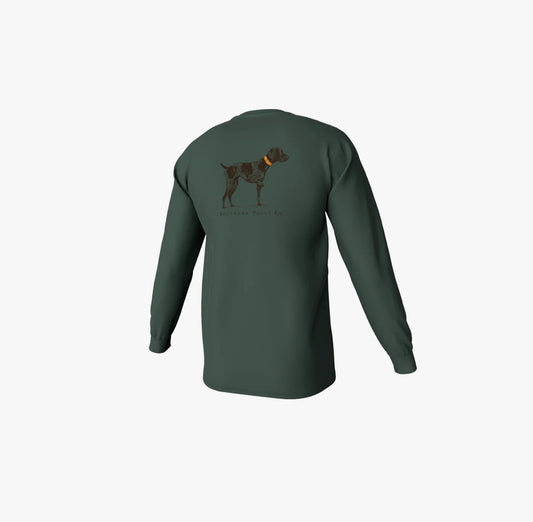 YOUTH GREYTON DETAIL LONG SLEEVE POCKET TEE dark green southern point