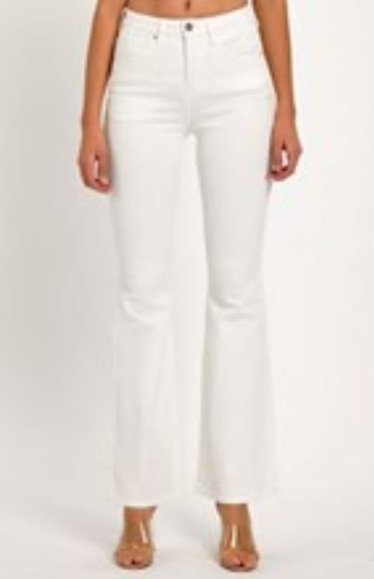 Risen rdp5390 white flair leg jeans