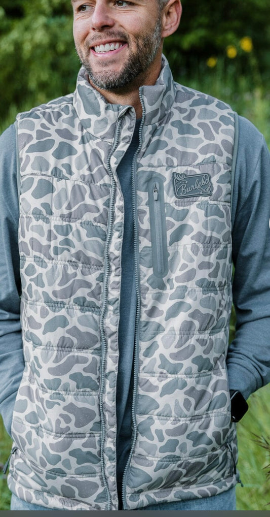 Burlebo deer camo puffer vest