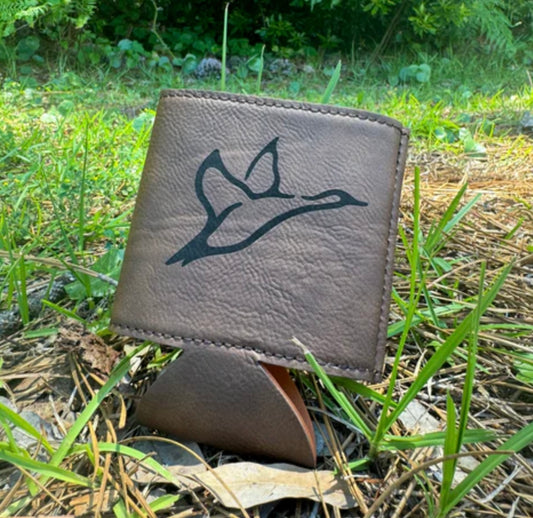 Combat waterfowl Leather Koozies Standard black/ brown