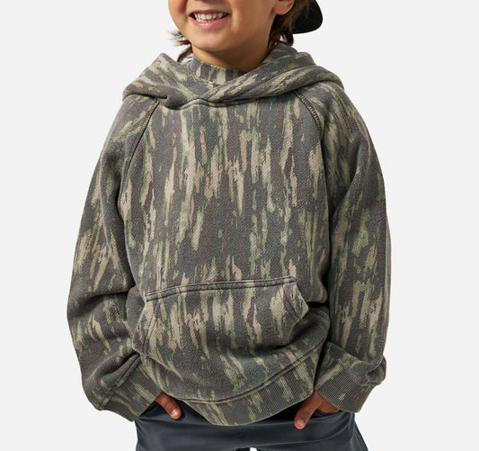 Burlebo youth vintage washed fleece hoodie - midland camo
