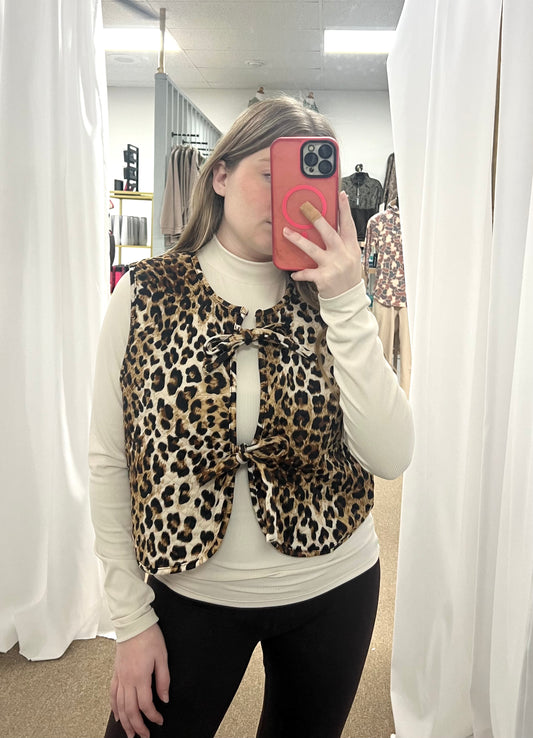 Quilted Leopard vest