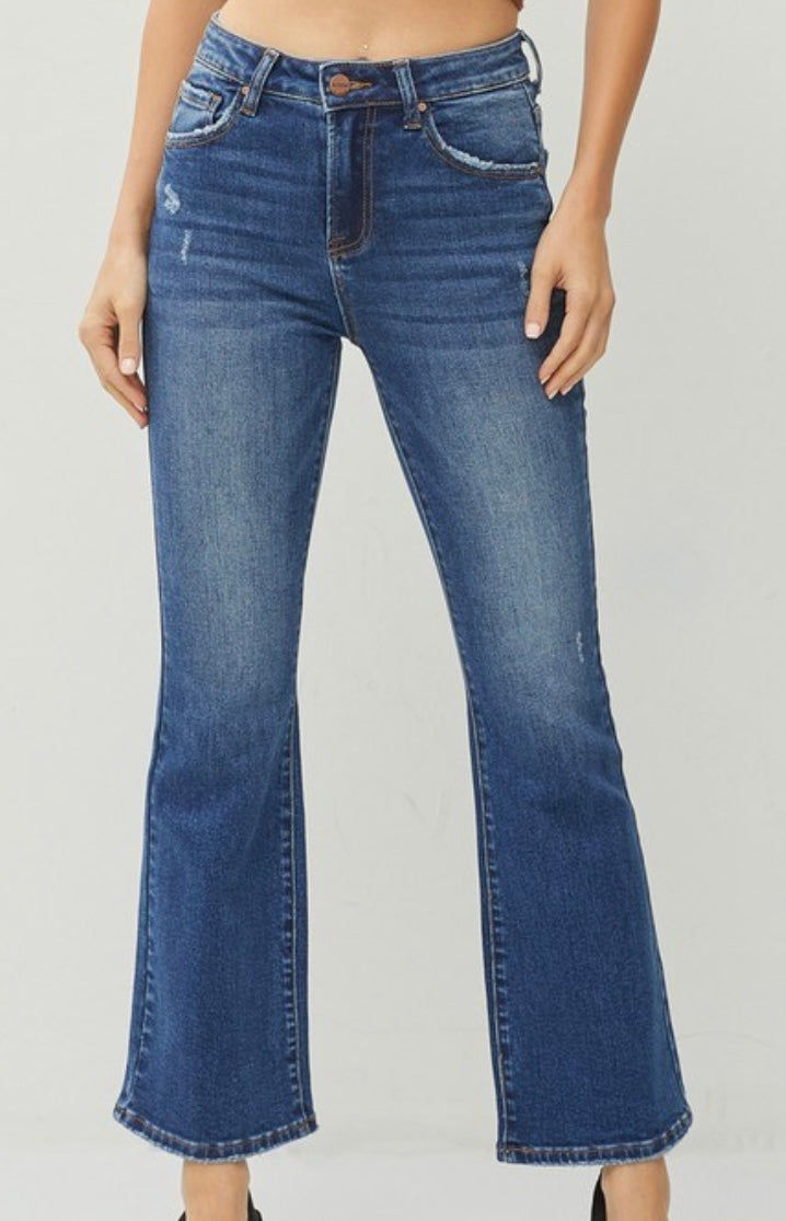 RISEN HIGH RISE ANKLE FLARE JEANS RDP5601