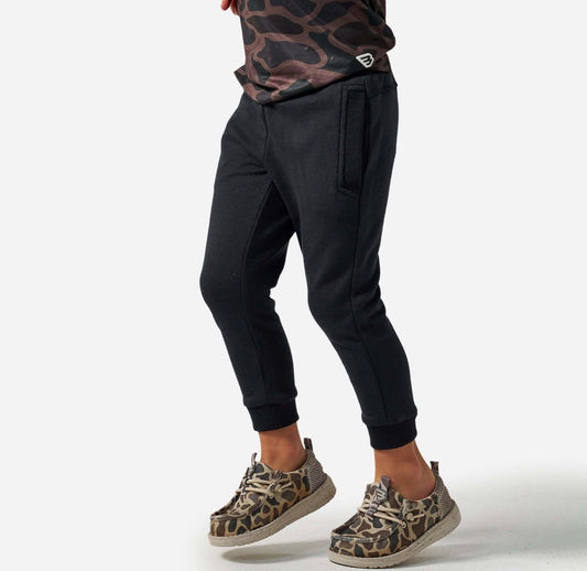 Burlebo youth fleece jogger - solid black