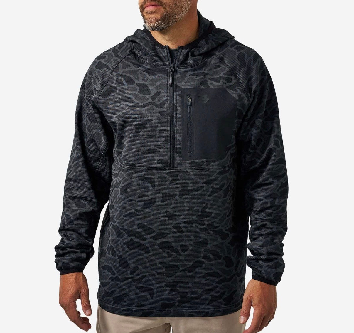 Burlebo blaze tech quarter zip - Black camo