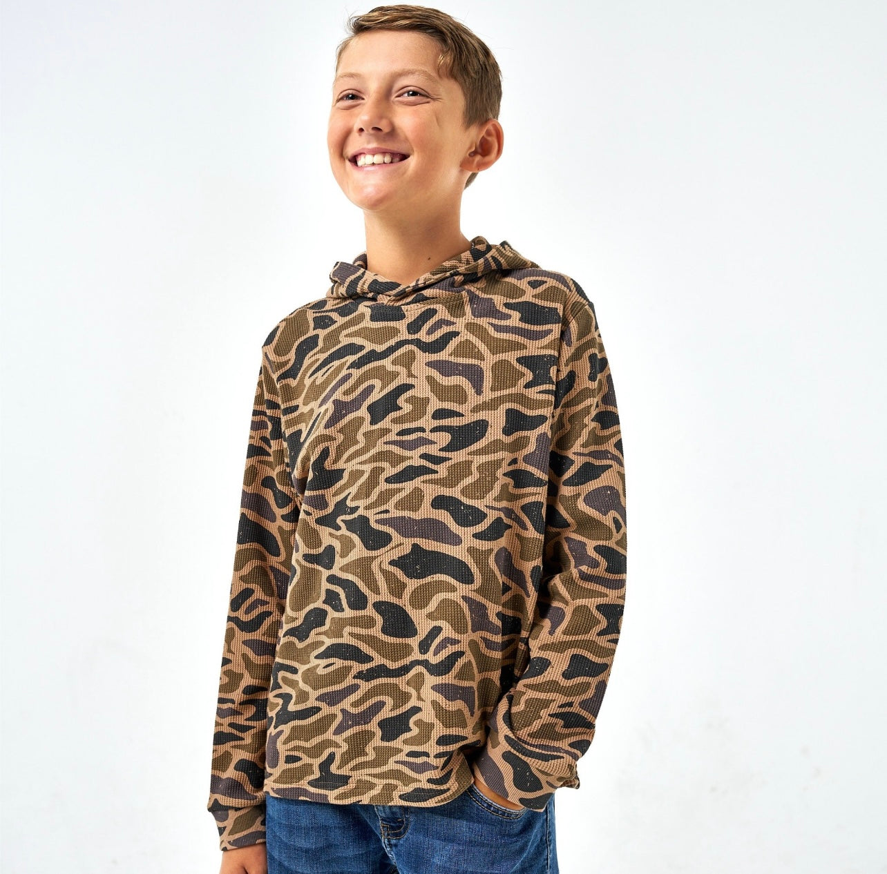 Burlebo youth thermal hoodie gauge camo
