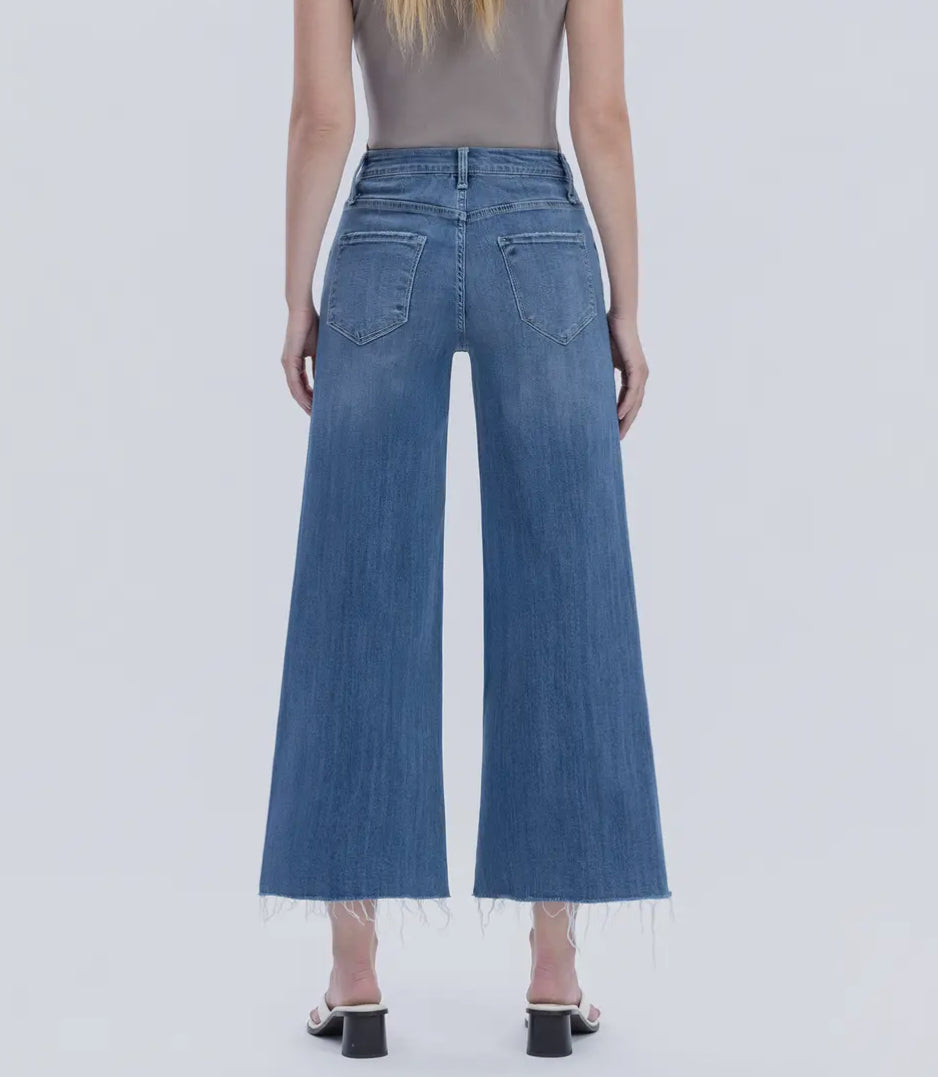 Super high rise raw hem wide jeans LV1700 LOVERVET