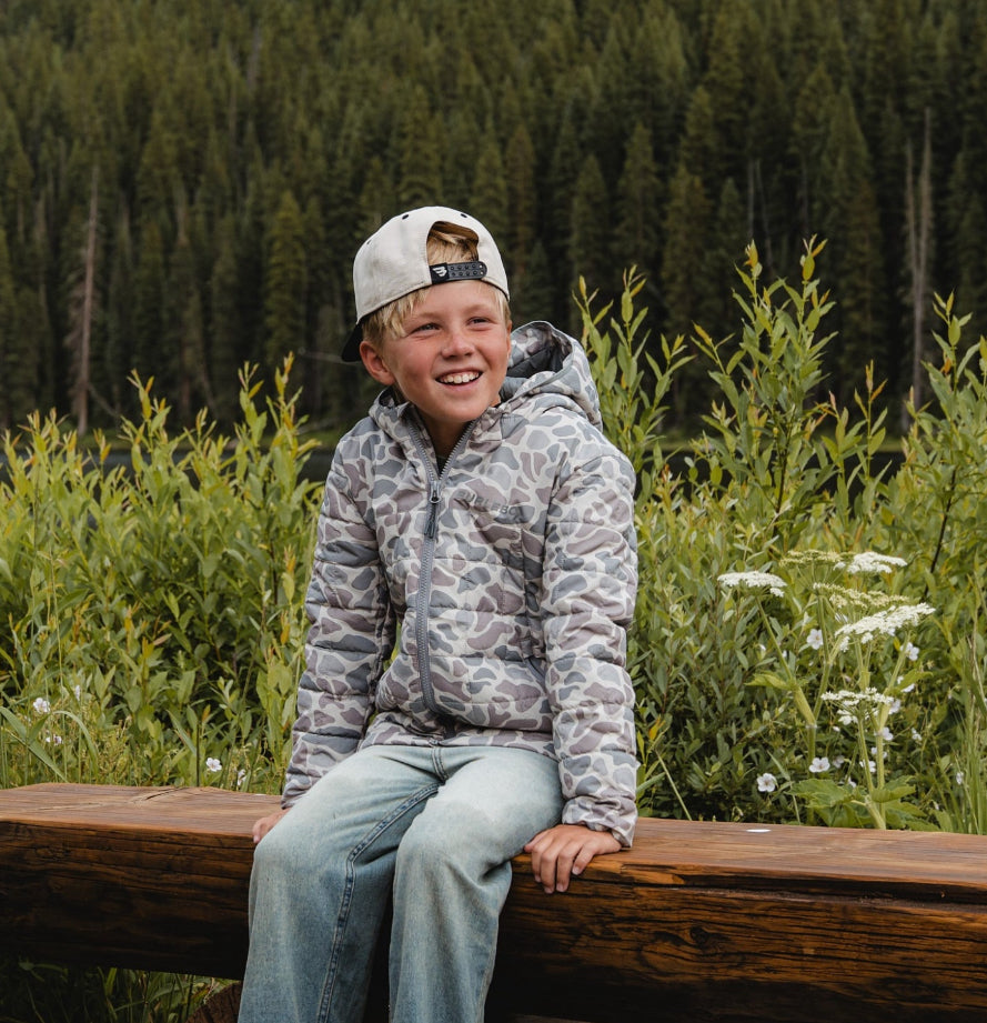 Burlebo youth puff jacket deer camo