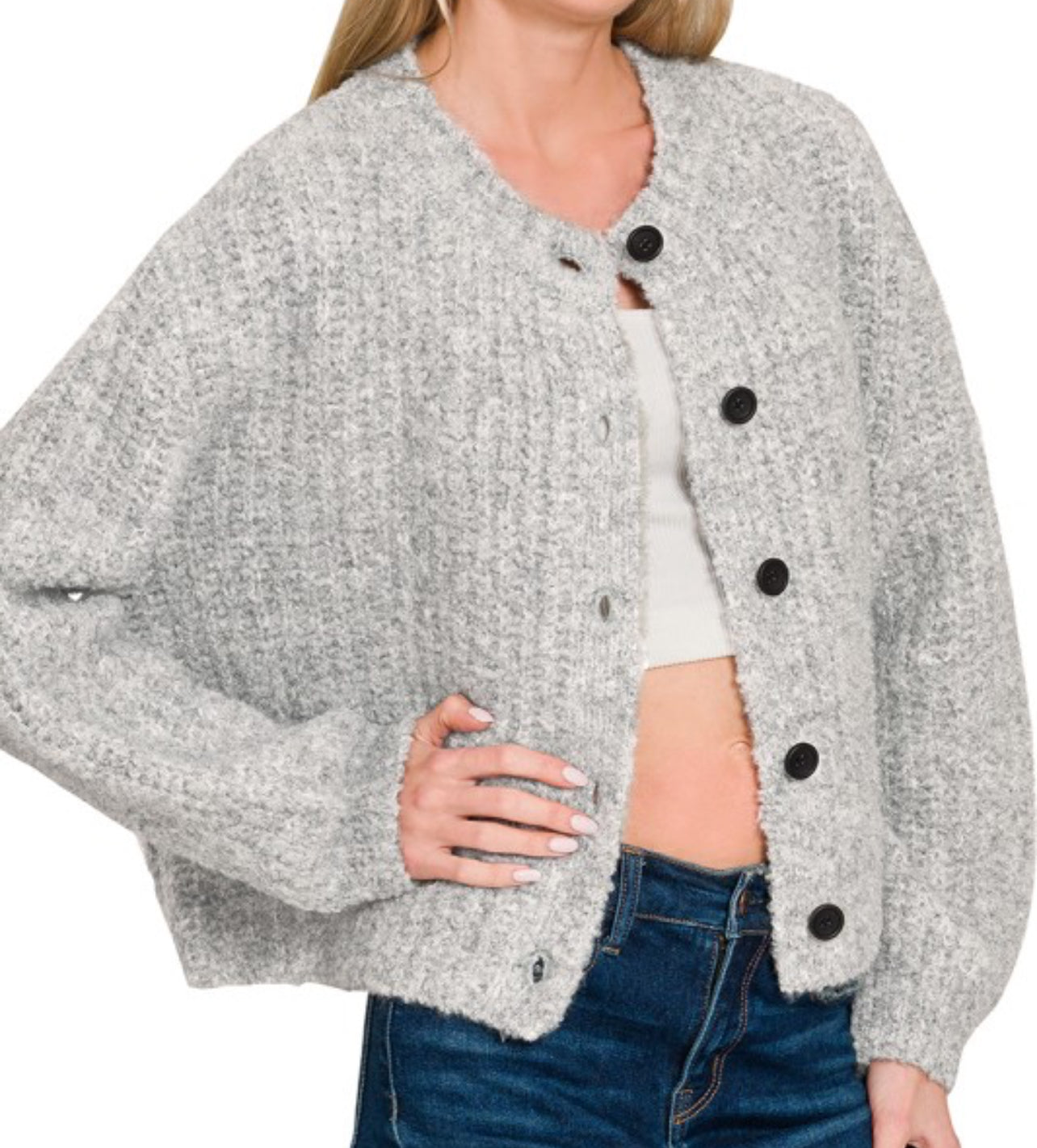 Wool cardigan sweater