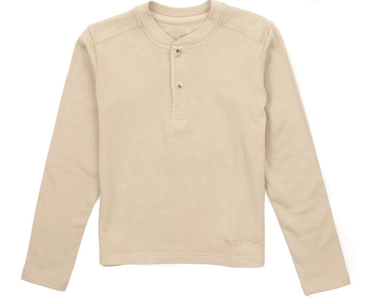 Properly tied Boys Shoreline Henley LS Birch