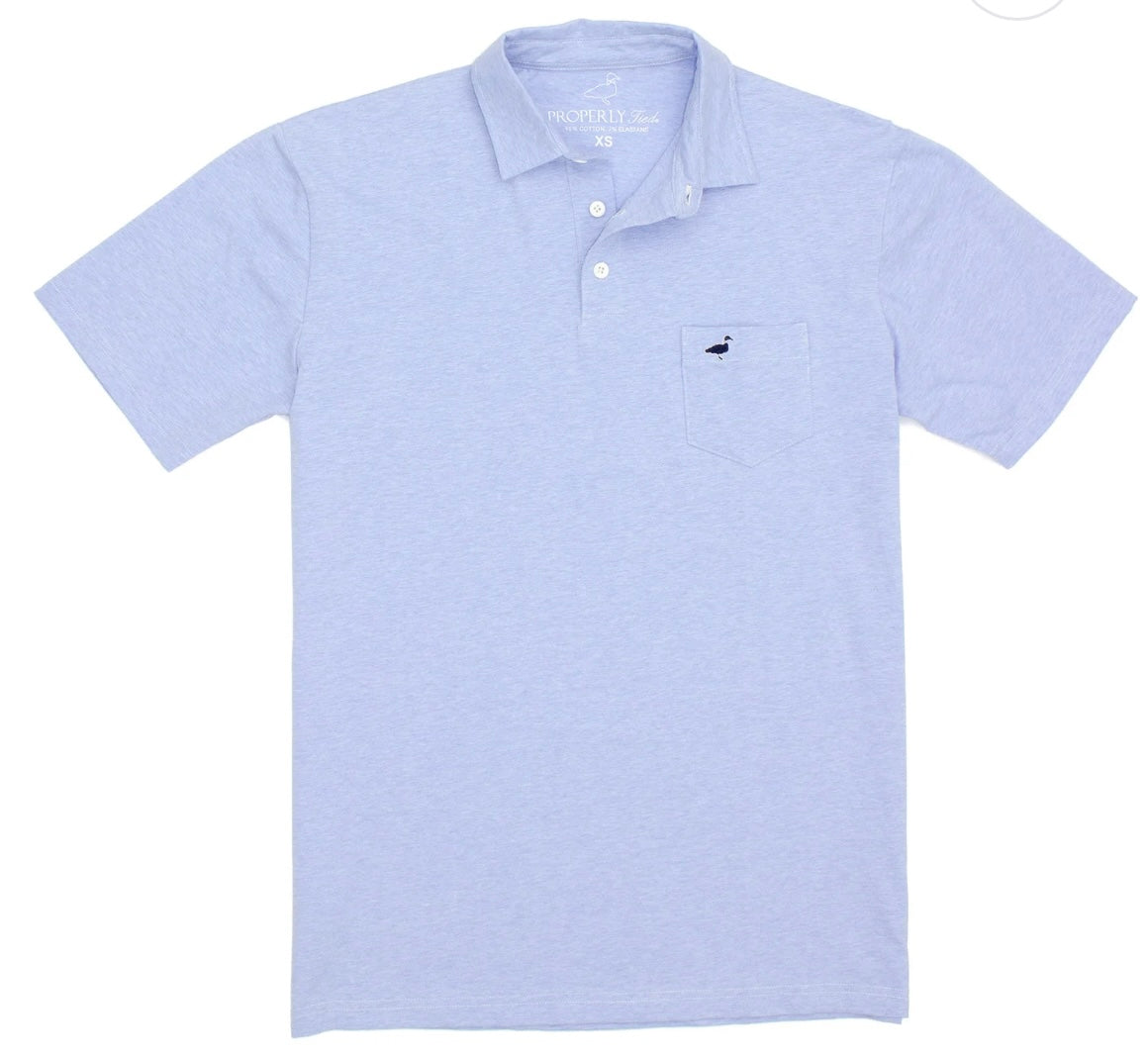 Properly tied: Harrison Pocket Polo SS Light Blue