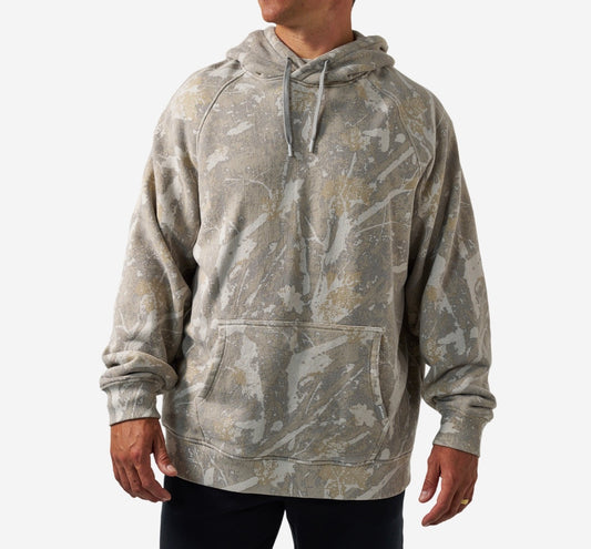 Burlebo vintage washed fleece hoodie - drifter camo