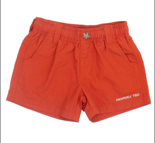 Properly Tied Boys Mallard Shorts - rust
