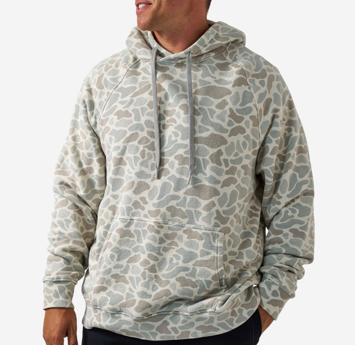Burlebo vintage washed fleece hoodie - classic deer camo