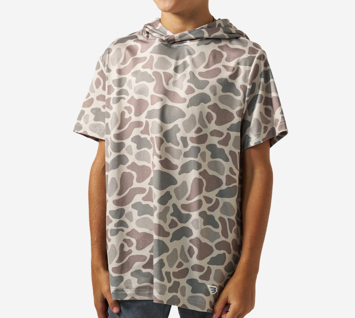Burlebo youth ss performance hoodie - classic deer camo