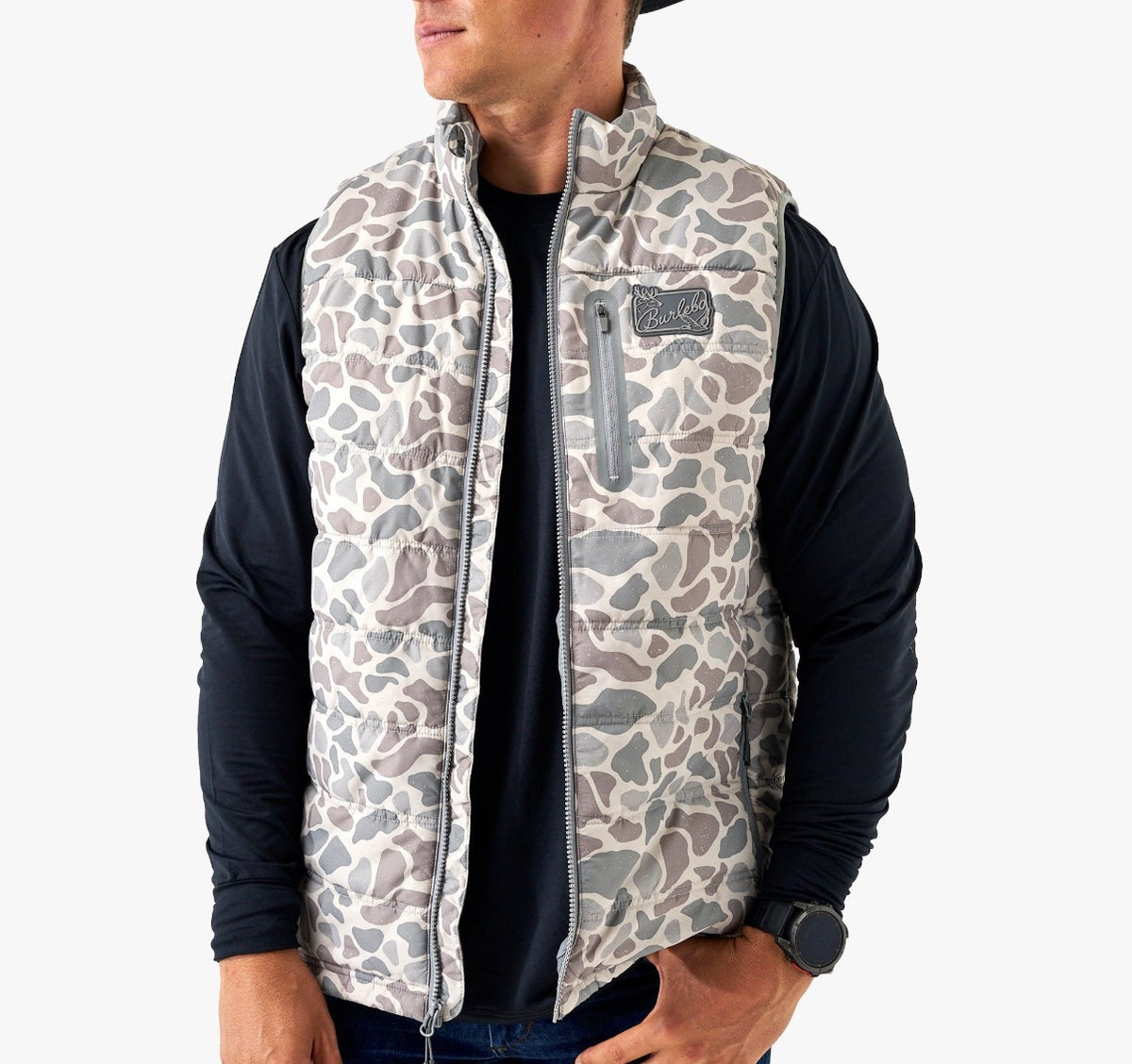 Burlebo deer camo puffer vest
