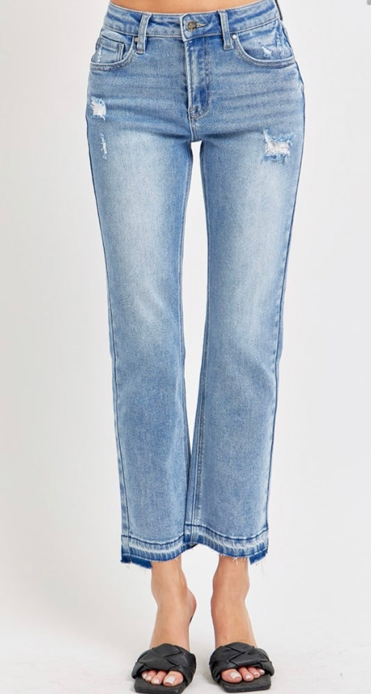 Risen jeans MID RISE-ANKLE STRAIGHT-UNEVEN RELEASED HEM JEANS RDP5283