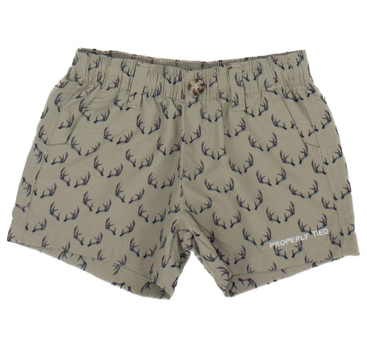 Properly tied mallard youth shorts-antlers