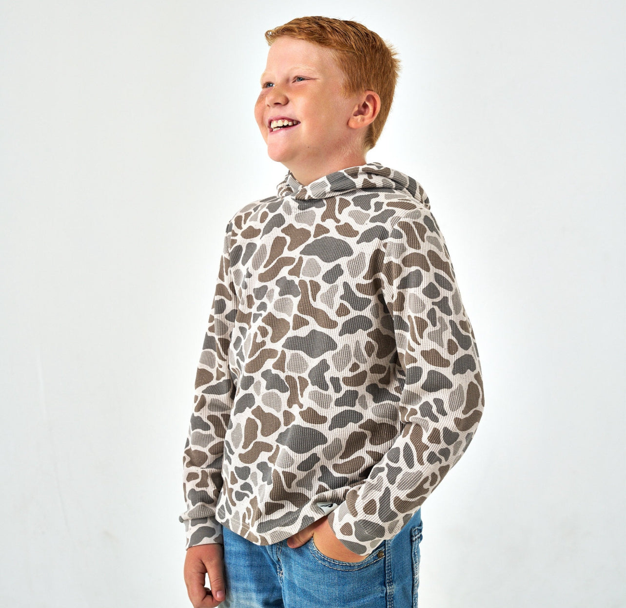 Burlebo youth thermal hoodie deer camo