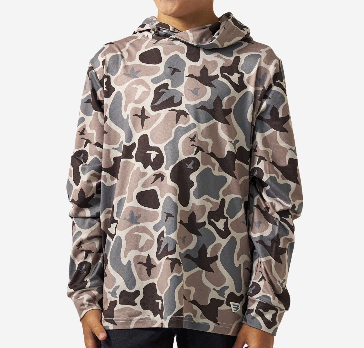 Burlebo Youth Performance Hoodie - mallard mayhem camo