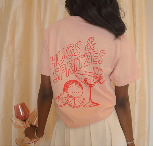 Hugs and spritzes graphic tee