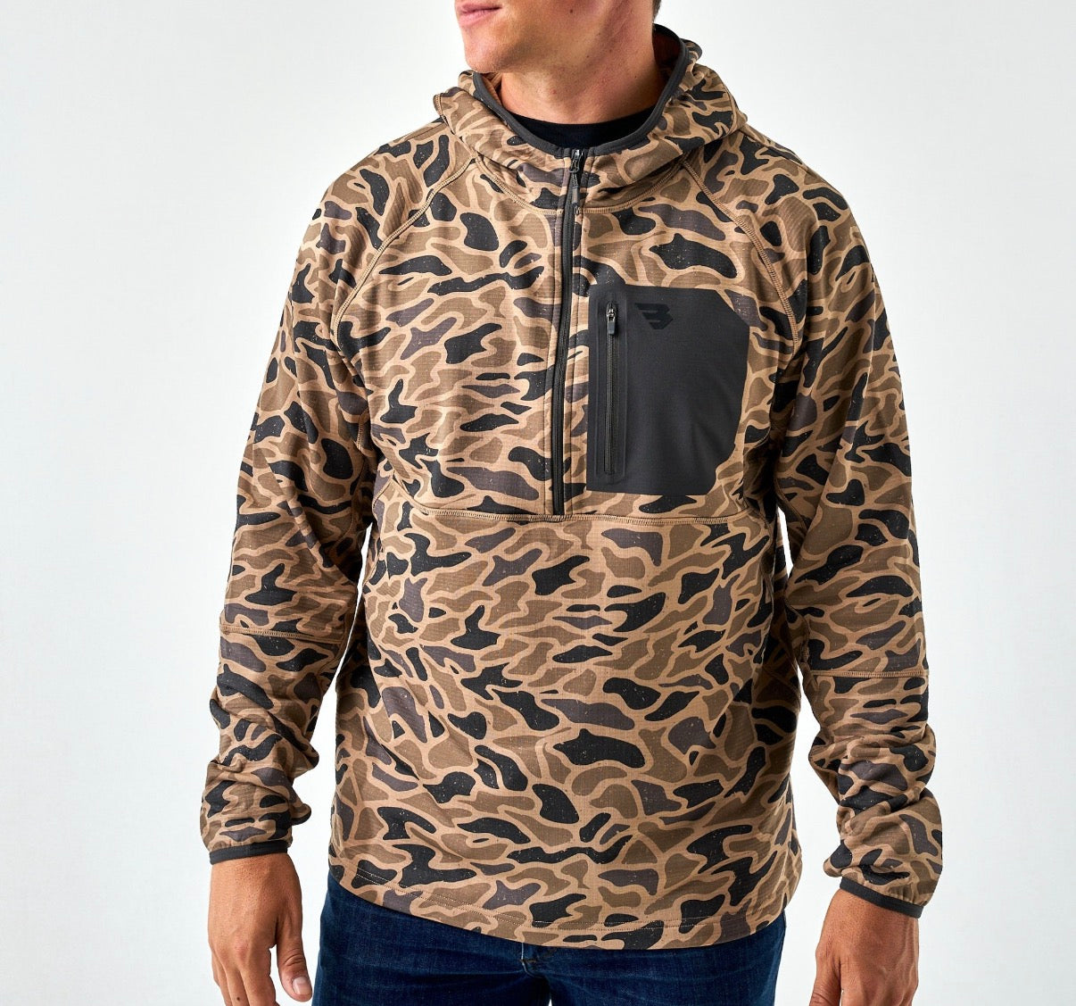 Burlebo blaze tech quarter zip - gauge camo