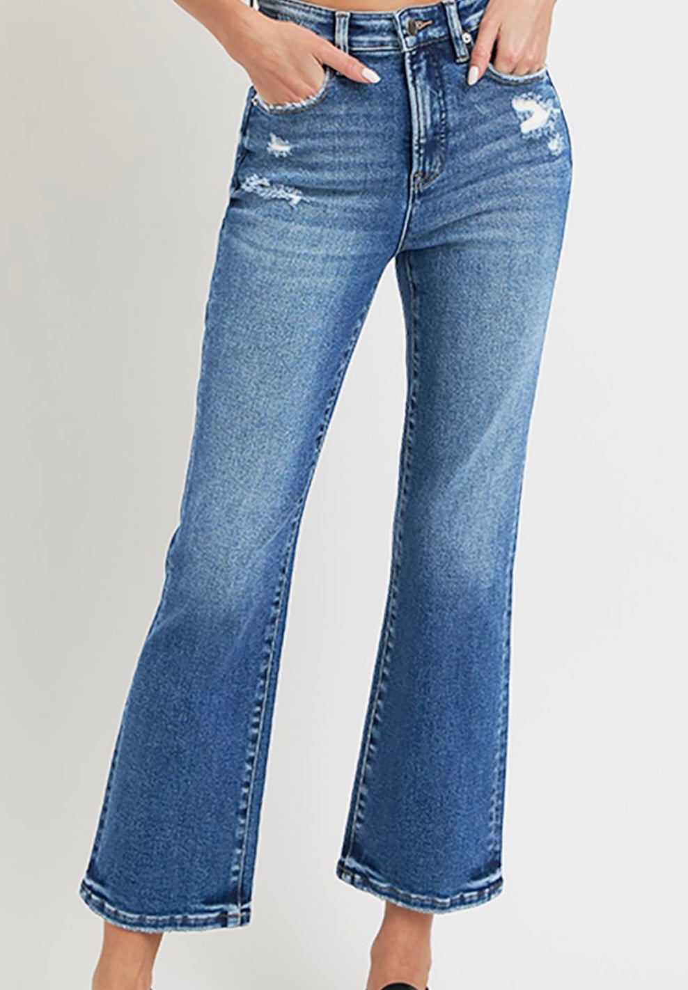 RISEN TUMMY CONTROL HIGH RISE-CROP BOOTCUT JEANS RDP5937