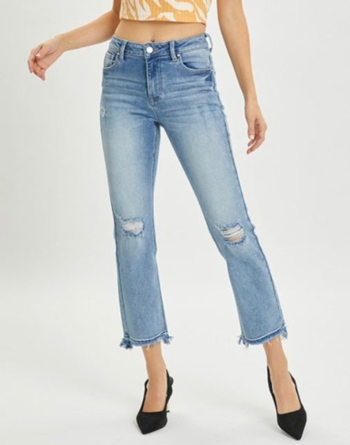 Risen jeans HIGH RISE DISTRESED STRAIGHT JEANS RDP5587