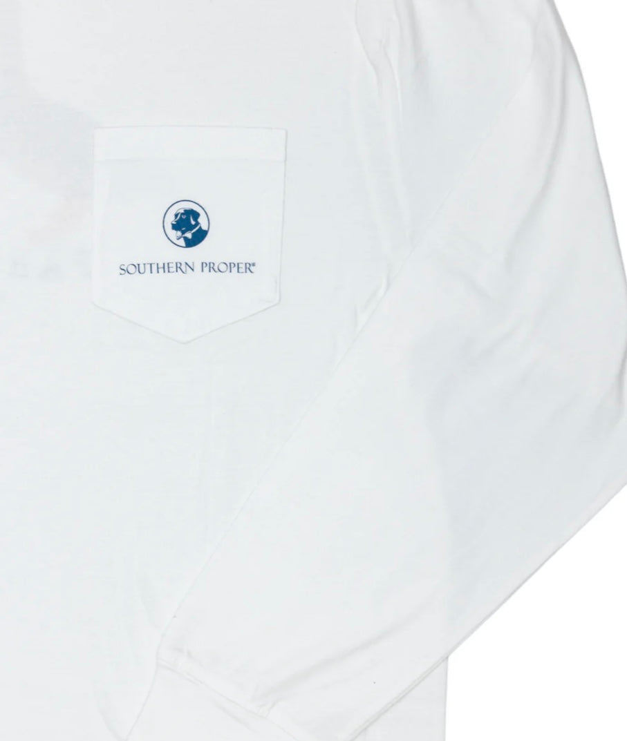 Southern proper: PARTY FOUL LS TEE - WHITE