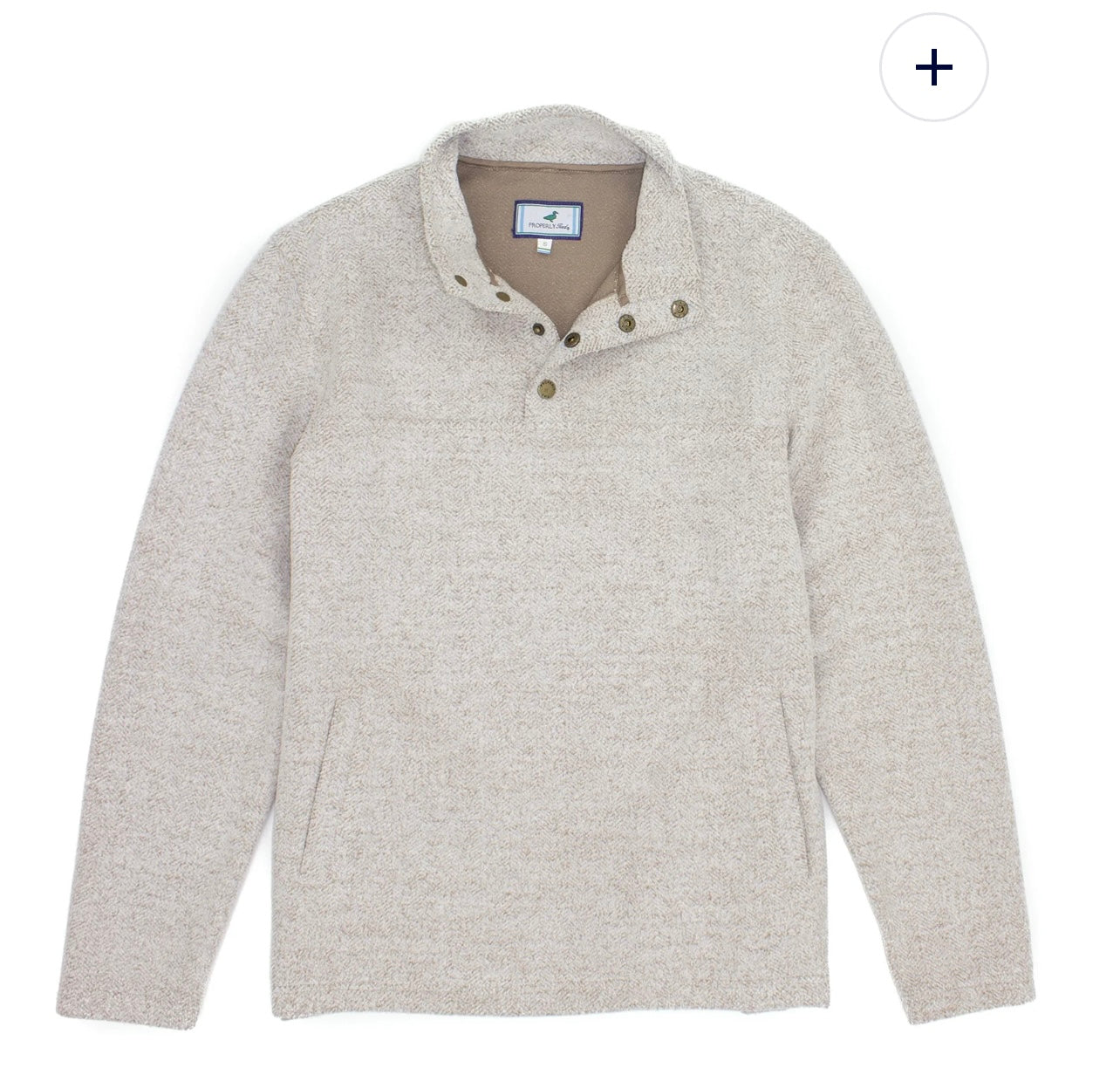 Properly tied Upland Pullover Cream