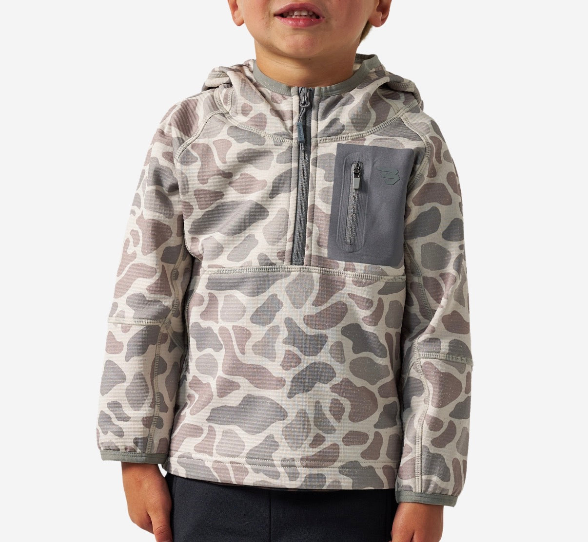 Burlebo youth blaze tech Q-zip - classic deer camo