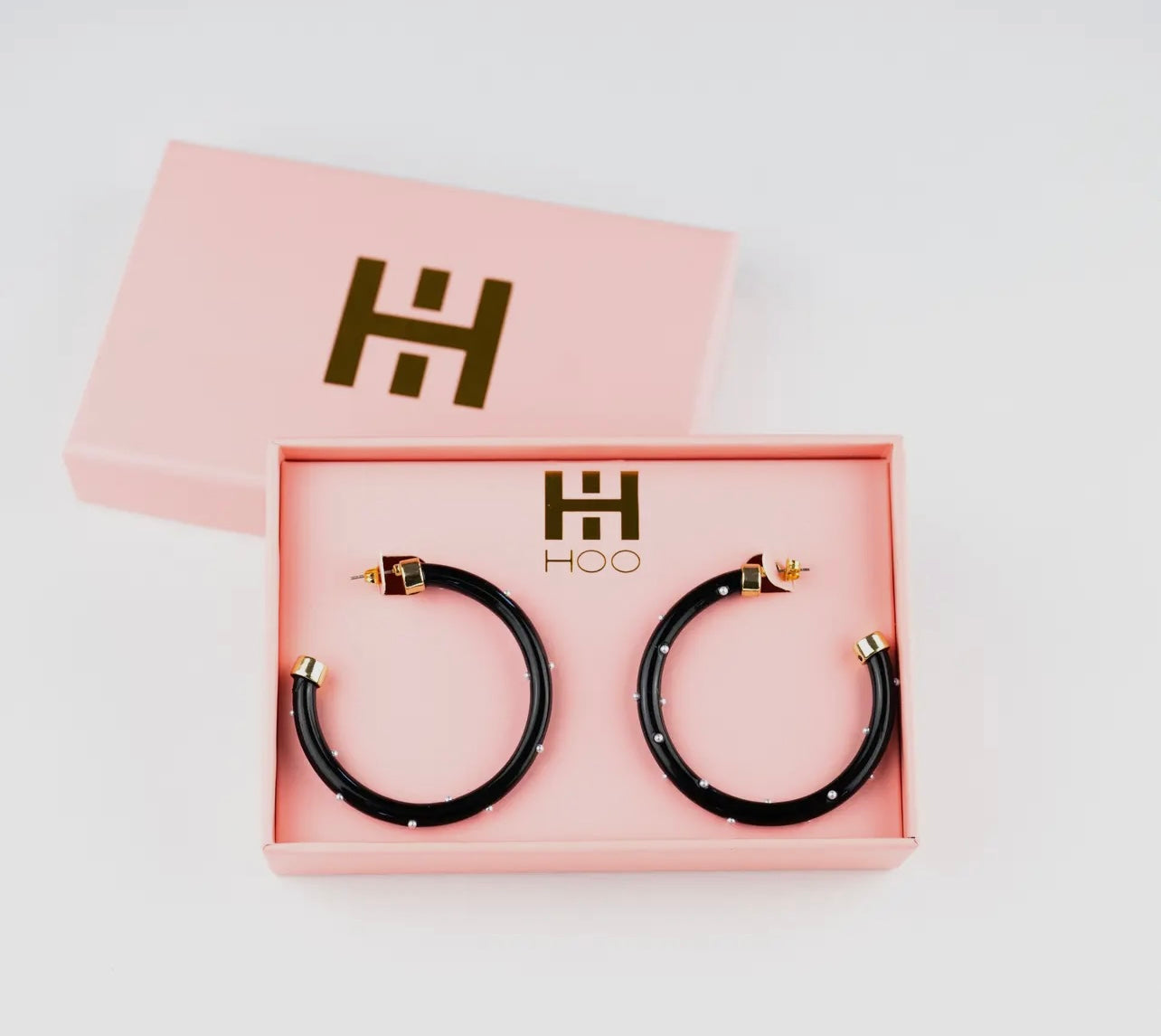 Hoo hoops - black with pearls