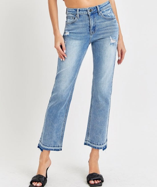 Risen jeans MID RISE-ANKLE STRAIGHT-UNEVEN RELEASED HEM JEANS RDP5283