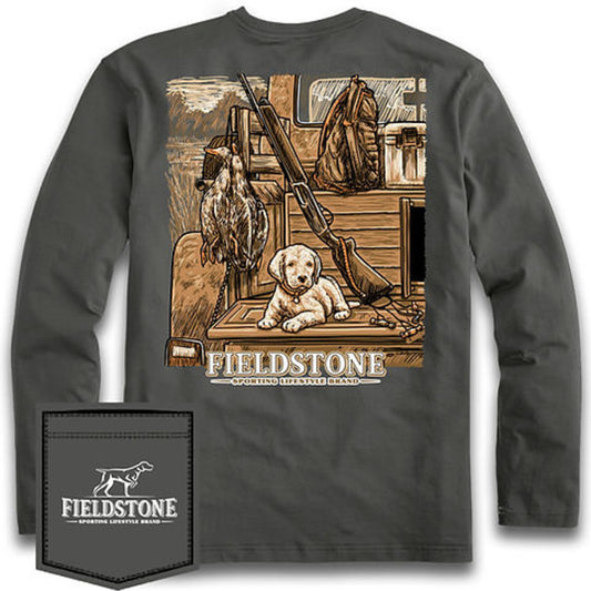 Fieldstone youth puppy in a truck ls