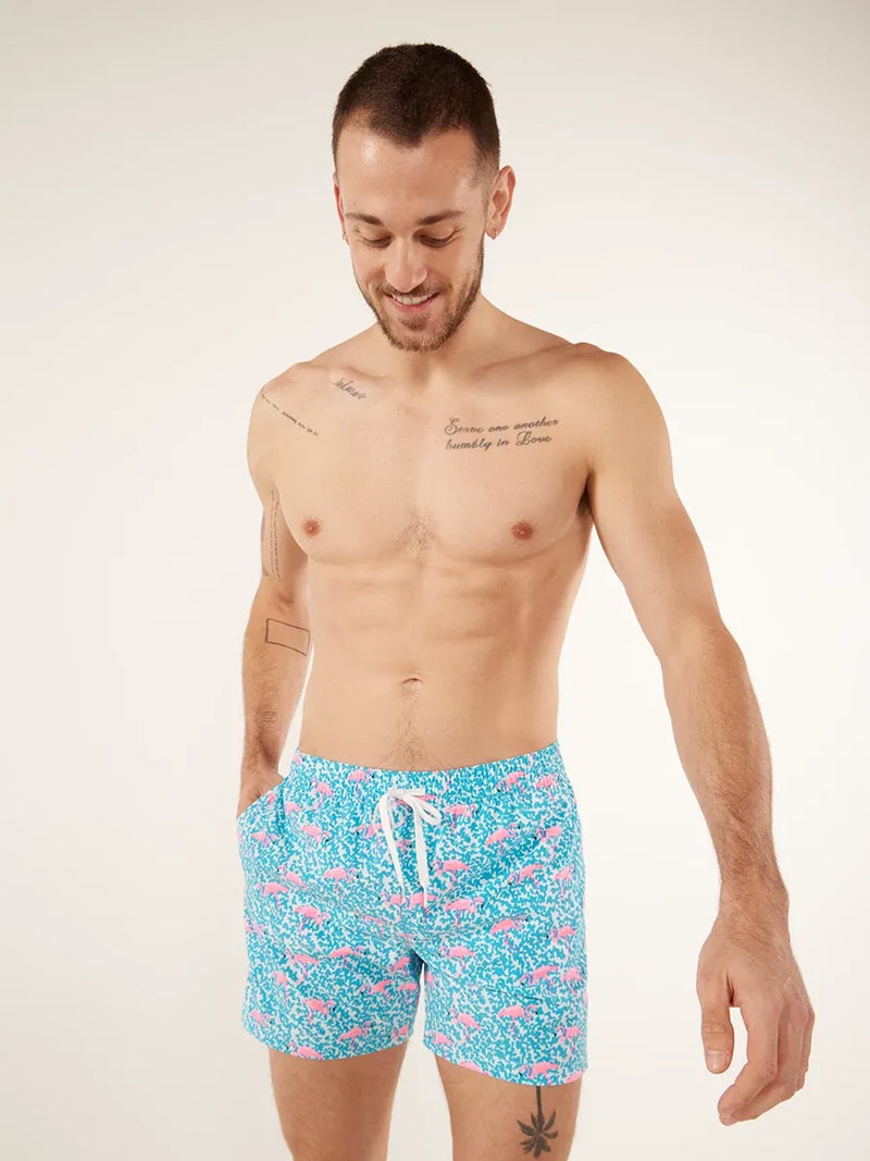 Chubbies The Domingos Are For Flamingos swim trunks 5.5 in