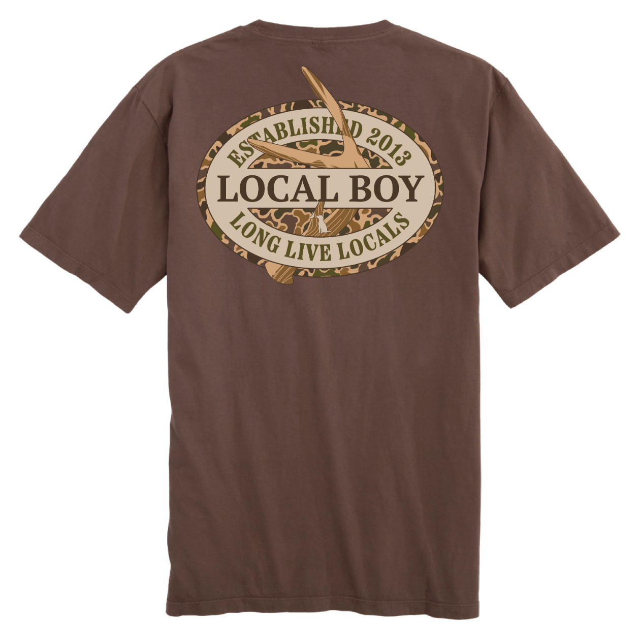 Local boy old school antler oval ss tee