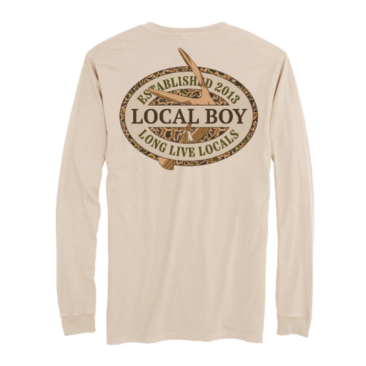 Local boy Old School Antler Oval LS Tee