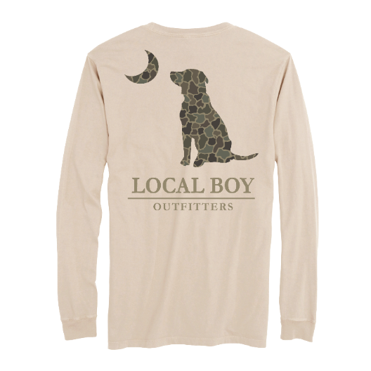Local boy Brush Camo Dog & Moon LS Tee