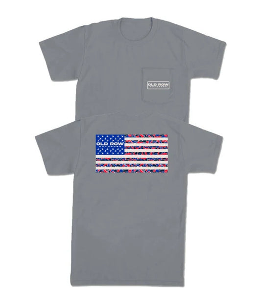 Old row USA Camo Flag Pocket Tee
