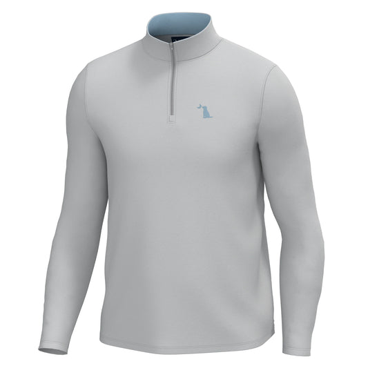 Local boy Bentley Quarter Zip light gray/ light blue