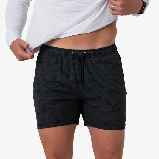 Burlebo Athletic Short - Black Camo - Black Liner 5.5 in