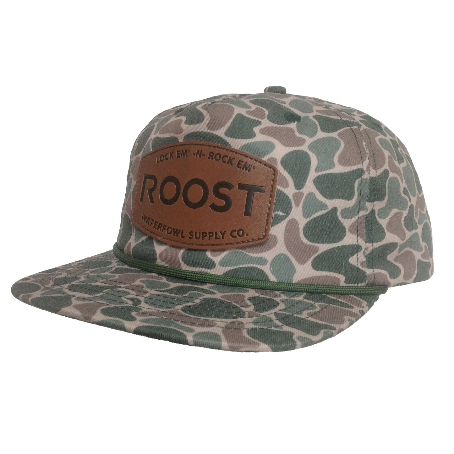 Fieldstone roost Vintage Camo Leather Patch Hat