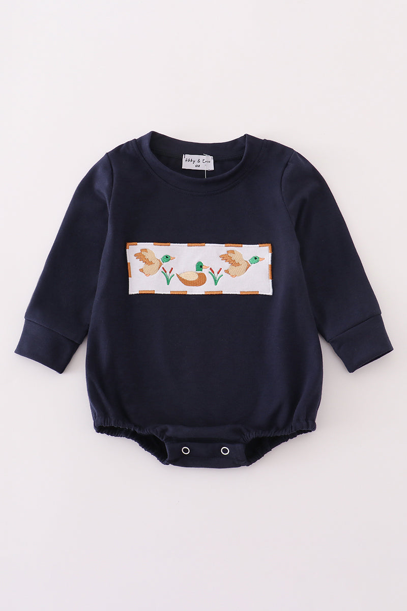 Navy duck embroidery bubble