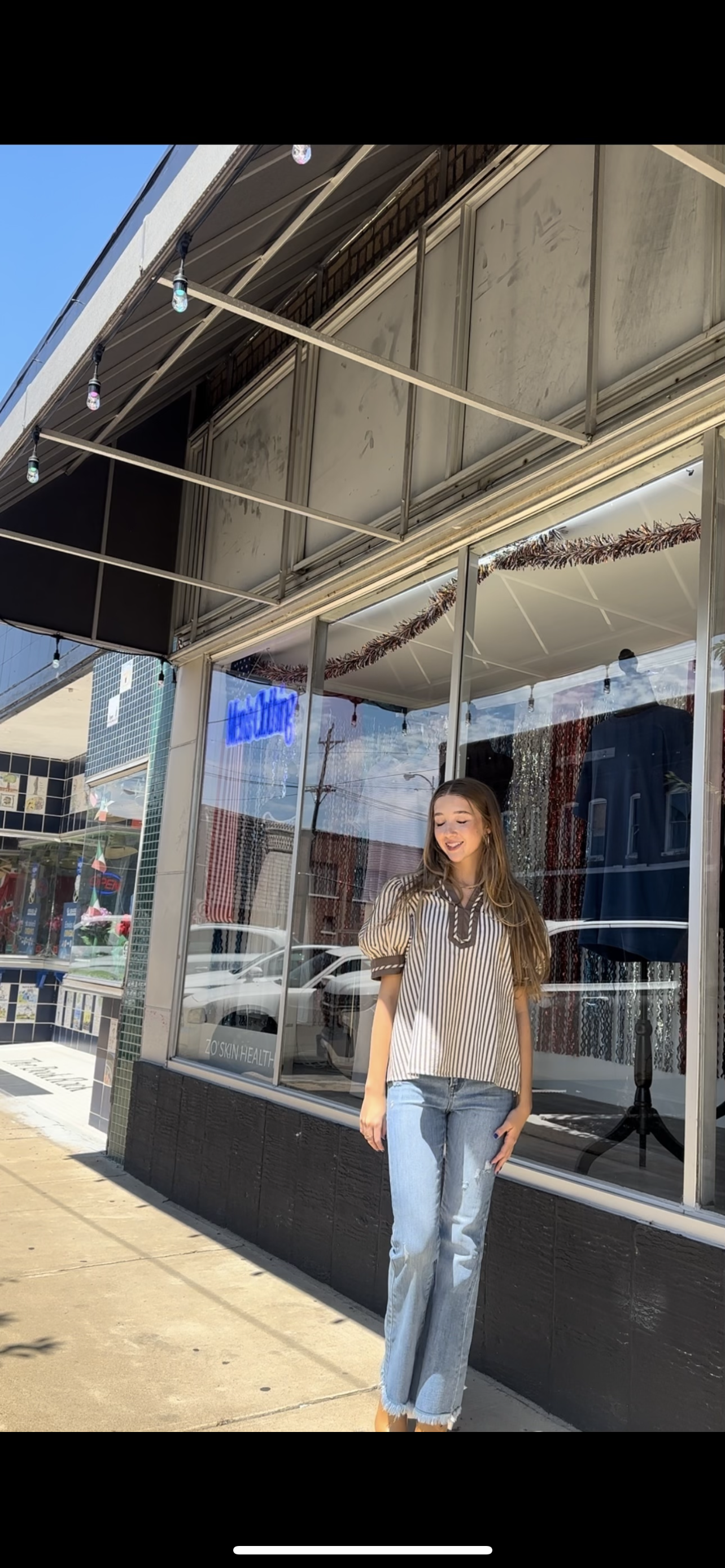 Entro mocha striped top