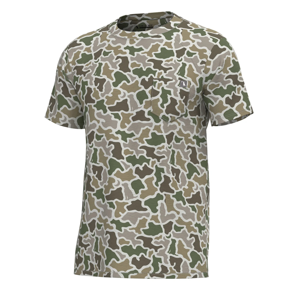 Local boy Youth Heather Blend Crew ss tee - Dog & Moon Camo