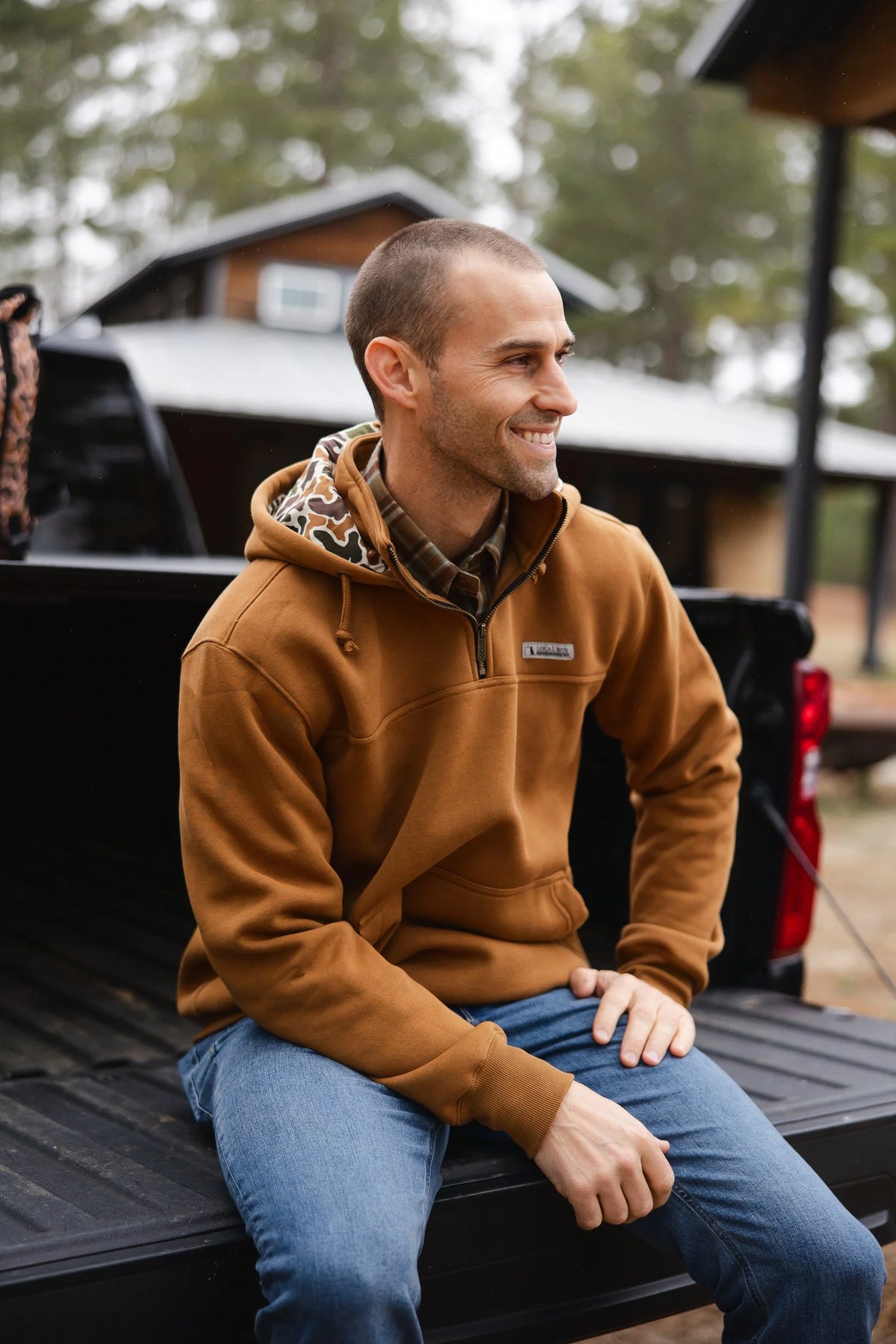 Local boy Quarter Zip Hoodie - rust